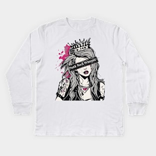 Punk Rock Princess Kids Long Sleeve T-Shirt